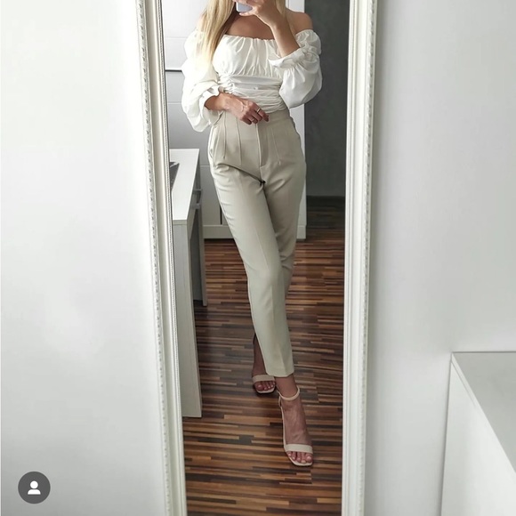 NWT ZARA HIGH WAISTED PANTS - Picture 3 of 6